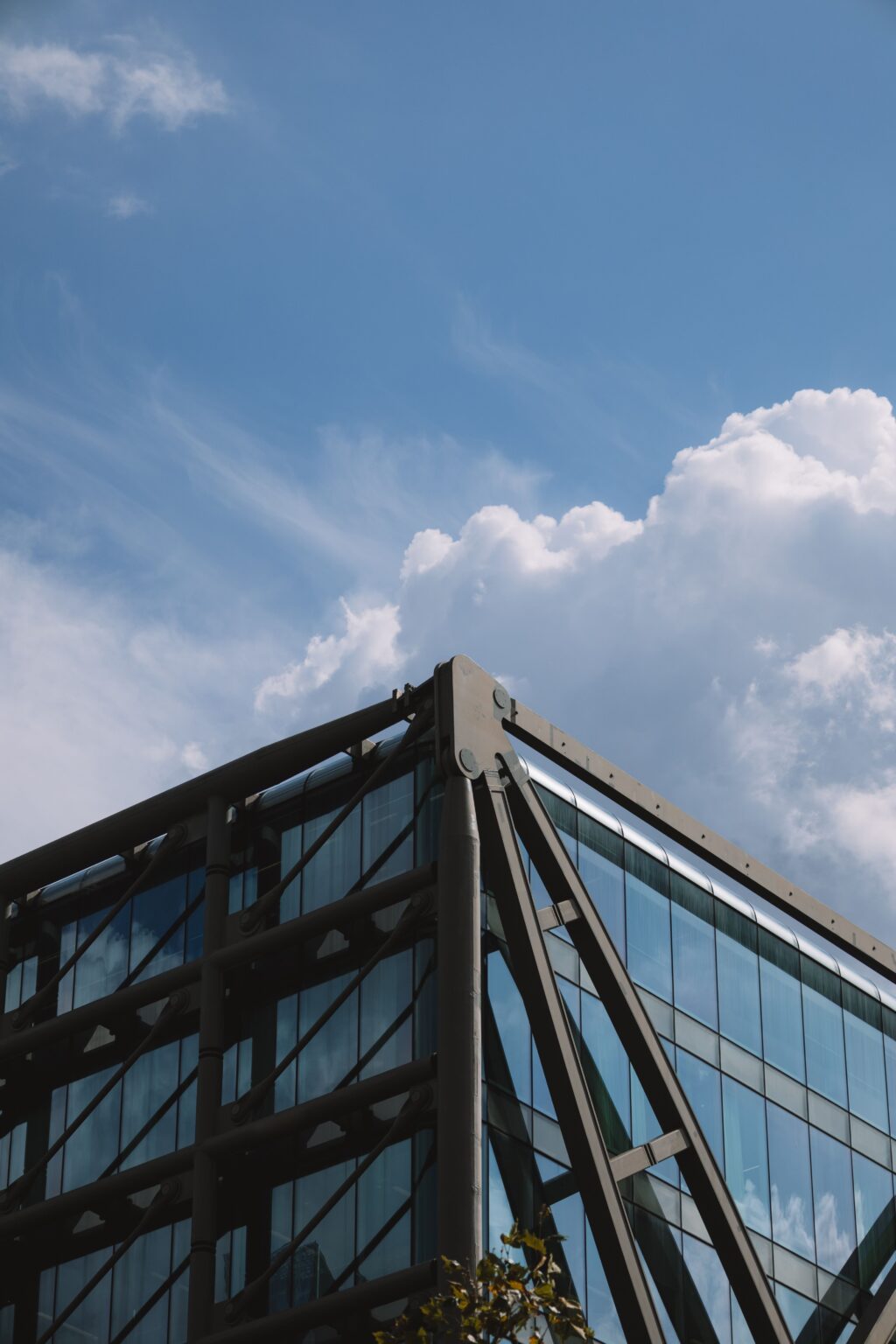 Glass and steel office building