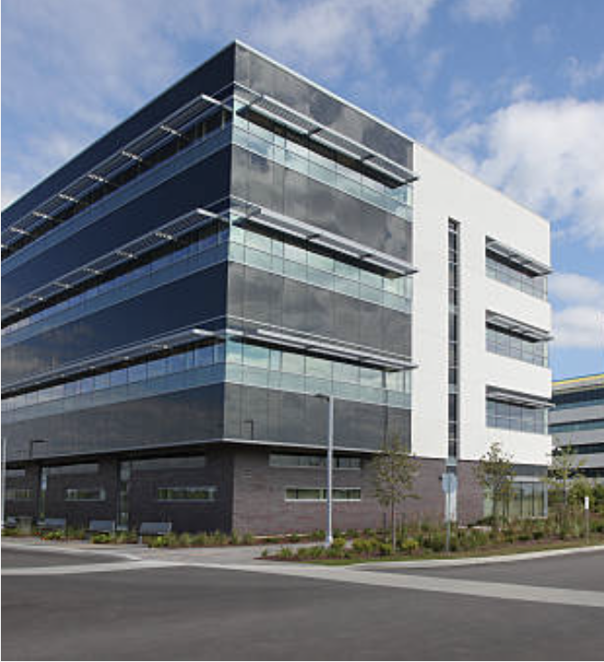 Modern glass office development